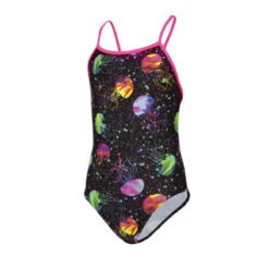 Maru - Comb Jellies Ecotech Sparkle Fly Back Girls Swimsuit - Black/Multi -Funky Trunks Store Maru Comb Jellies Ecotech Sparkle Fly Back Black Multi 3