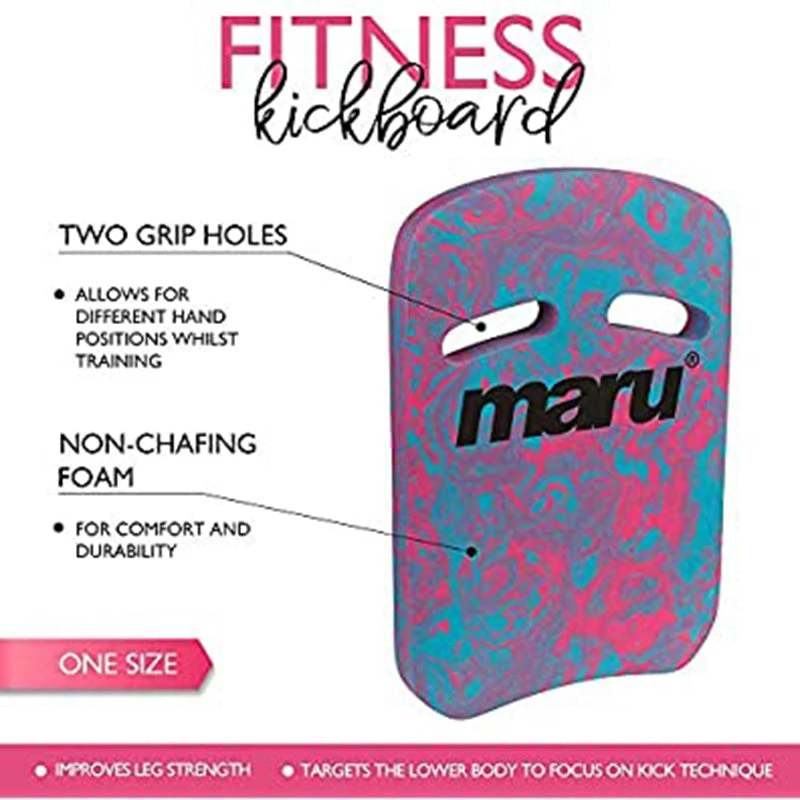 Maru - Swirl Two Grip Fitness Kickboard - Blue/Pink 6 Maru - Swirl Two Grip Fitness Kickboard - Blue/Pink - Image 4
