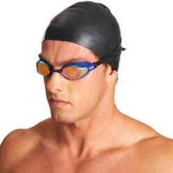 Arena - Air Speed Mirror Goggle - Yellow/Copper/Blue C203 -Funky Trunks Store arena air speed mirror goggle yellow copper blue 3