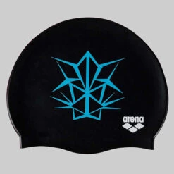 Arena - Bishamon Silicone Cap - Black/Turquoise -Funky Trunks Store arena bishamon silicone cap black turquoise 4
