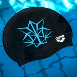 Arena - Bishamon Silicone Cap - Black/Turquoise -Funky Trunks Store arena bishamon silicone cap black turquoise 5