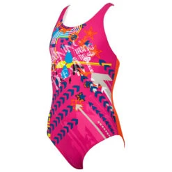Arena - Circus Swim Pro Back Junior Swimsuit - Mango/Violet -Funky Trunks Store arena circus swim pro back junior swimsuit mango violet 4