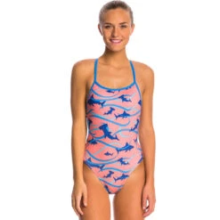 Dolfin - Bellas Coral Finn Tie Back One Piece Swimsuit
