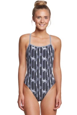 Dolfin - Graphlite Series Infiniti MTG Back Swimsuit - Black/Grey/White -Funky Trunks Store dolfin graphlite black infiniti mtg back one piece 5