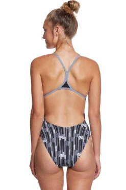 Dolfin - Graphlite Series Infiniti MTG Back Swimsuit - Black/Grey/White -Funky Trunks Store dolfin graphlite black infiniti mtg back one piece 7