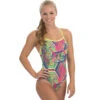 Dolfin - Reliance Hive V-Back One Piece Swimsuit (Pink) -Funky Trunks Store dolfin hive ladies one piece swimsuit pink 690 1