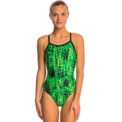Dolfin - XtraSleek Eco Jolt V-2 Back Swimsuit - Green