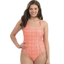 Dolfin Uglies - Revibe Roxie Coral Diamond Back One Piece Swimsuit