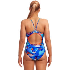Funkita - Battle Blue - Ladies Diamond Back One Piece -Funky Trunks Store funkita battle blue ladies diamond back one piece 3