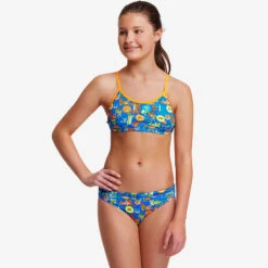 Funkita - Big Cat Bash - Girls Racerback Two Piece -Funky Trunks Store funkita big cat bash girls racerback two piece 5