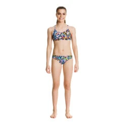 Funkita - Painted Petals - Girls Racerback Two Piece -Funky Trunks Store funkita bikini girls swimwear painted petals racerback two piece 4