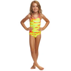 Funkita - Custard Tart - Toddler Girls Eco Printed One Piece -Funky Trunks Store funkita custard tart toddler girls eco printed one piece 4