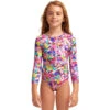 Funkita - Garden Party - Toddler Girls Sun Cover One Piece 2 Funkita - Garden Party - Toddler Girls Sun Cover One Piece -Funky Trunks Store funkita garden party toddler girls sun cover one piece 1