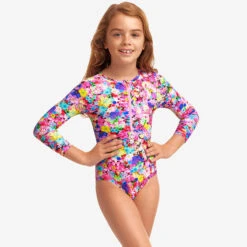 Funkita - Garden Party - Toddler Girls Sun Cover One Piece 9 Funkita - Garden Party - Toddler Girls Sun Cover One Piece -Funky Trunks Store funkita garden party toddler girls sun cover one piece 4