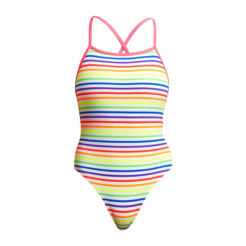 Funkita - Light Stripes - Ladies Tie Me Tight One Piece 4 Funkita - Light Stripes - Ladies Tie Me Tight One Piece - Image 2