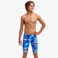 Funky Trunks - Battle Blue - Boys Training Jammers -Funky Trunks Store funky trunks battle blue boys training jammers 5