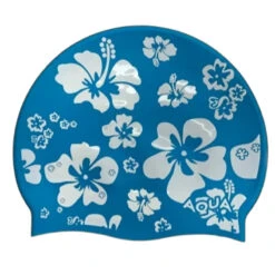 Aqua Happy Hibiscus - Blue Silicone Hat