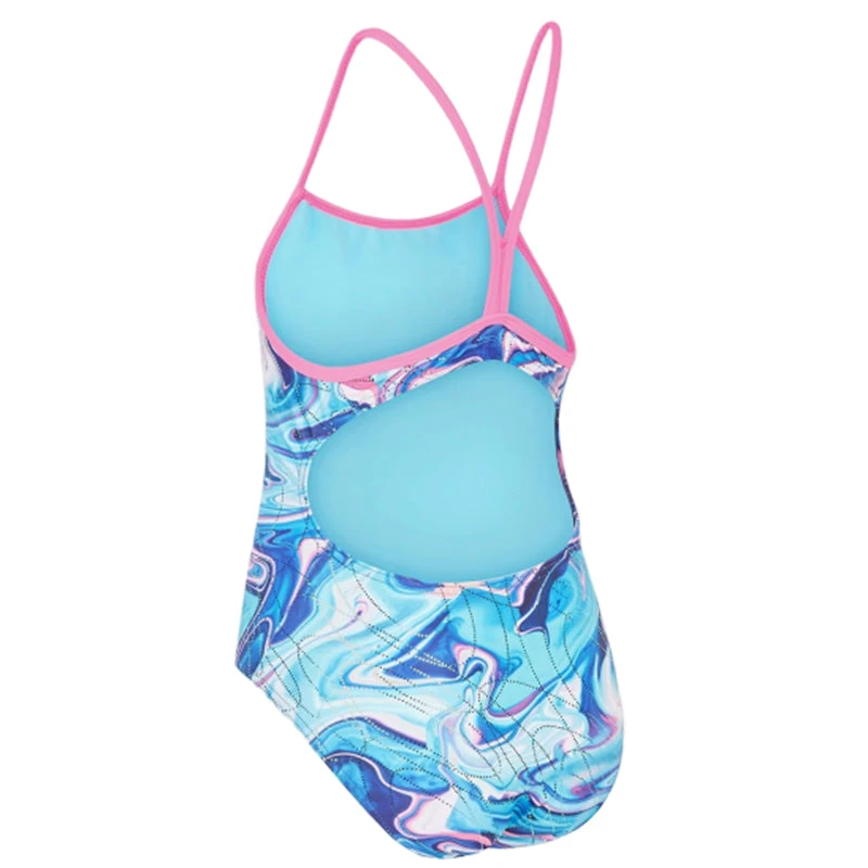 Maru - Marble Run Ecotech Sparkle Fly Back Girls Swimsuit - Blue/Pink 6 Maru - Marble Run Ecotech Sparkle Fly Back Girls Swimsuit - Blue/Pink - Image 4