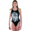 Maru - Snowy Pacer Vault Back Ladies Swimsuit - Black/White -Funky Trunks Store maru snowy pacer vault back 1