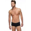 Maru - Solid Black Pacer Trainer Mens Trunk 1 Maru - Solid Black Pacer Trainer Mens Trunk -Funky Trunks Store maru solid black pacer trainer