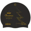Aqua Merry Christmas Gold - Silicone Swim Hat -Funky Trunks Store merry christmas gold silicon swim hat