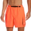 Nike - Belted Packable 5" Volley Short (Bright Mango) -Funky Trunks Store nike belted packable 5 volley short bright mango 1