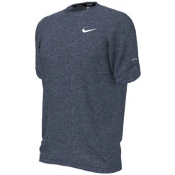 Nike - Heather Short Sleeve Hydroguard (Midnight Navy) -Funky Trunks Store nike heather short sleeve hydroguard midnight navy 4