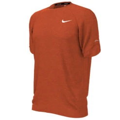 Nike - Heather Short Sleeve Hydroguard (Rush Orange) -Funky Trunks Store nike heather short sleeve hydroguard rush orange 3