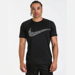 Nike - JDI Swoosh Short Sleeve Hydroguard (Black) -Funky Trunks Store nike jdi swoosh short sleeve hydroguard black 4