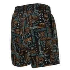 Nike - Logo Mash-Up Breaker 4" Volley Short (Black) -Funky Trunks Store nike logo mash up breaker 4 volley short black 3