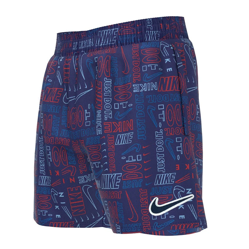 Nike - Logo Mash-Up Breaker 4" Volley Short (Midnight Navy) - Boys 3 Nike - Logo Mash-Up Breaker 4" Volley Short (Midnight Navy) - Boys
