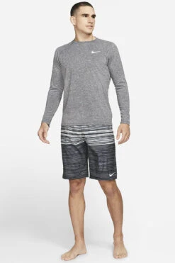Nike - Long Sleeve Hydroguard T-Shirt (Black) -Funky Trunks Store nike long sleeve hydroguard t shirt black 12