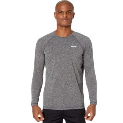 Nike - Long Sleeve Hydroguard T-Shirt (Black) -Funky Trunks Store nike long sleeve hydroguard t shirt black 7