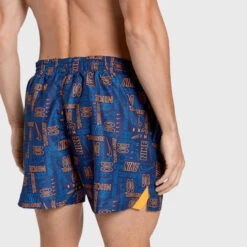 Nike - Men's Swim Logo Mash-up 5" Volley Short (Midnight Navy) -Funky Trunks Store nike mens swim logo mash up 5 volley short midnight navy 5