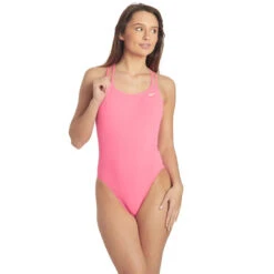 Nike - Solid Hydrastrong Spiderback One Piece (Polarized Pink)