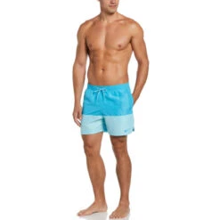 Nike - Swim Men's Split 5" Volley Short (Chlorine Blue) -Funky Trunks Store nike swim mens split 5 volley short chlorine blue 3