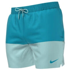 Nike - Swim Men's Split 5" Volley Short (Chlorine Blue) -Funky Trunks Store nike swim mens split 5 volley short chlorine blue 6