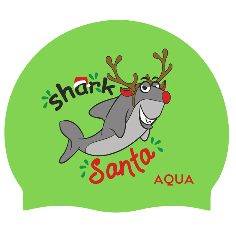 Aqua Shark Santa - Christmas Swim Hat 3 Aqua Shark Santa - Christmas Swim Hat