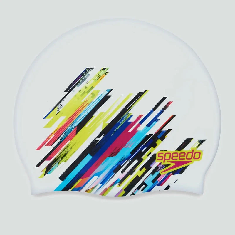 Speedo - Adult Digital Printed Swim Cap - White/Black 4 Speedo - Adult Digital Printed Swim Cap - White/Black - Image 2