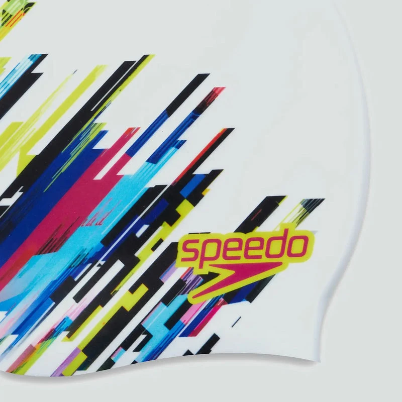 Speedo - Adult Digital Printed Swim Cap - White/Black 5 Speedo - Adult Digital Printed Swim Cap - White/Black - Image 3