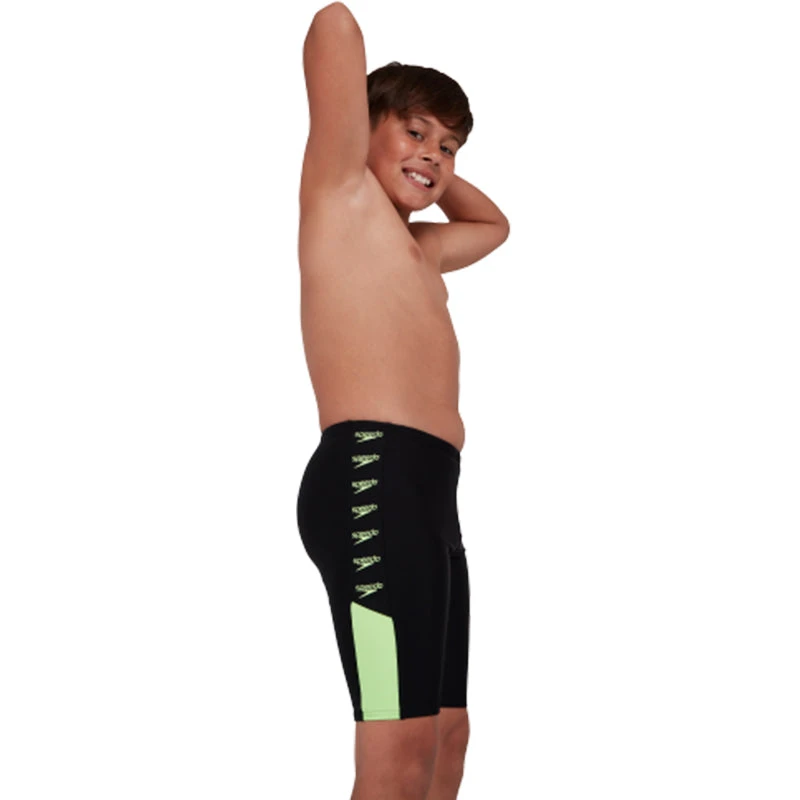 Speedo - Boy's Boom Logo Splice Jammer - Black/ZestGreen 3 Speedo - Boy's Boom Logo Splice Jammer - Black/ZestGreen