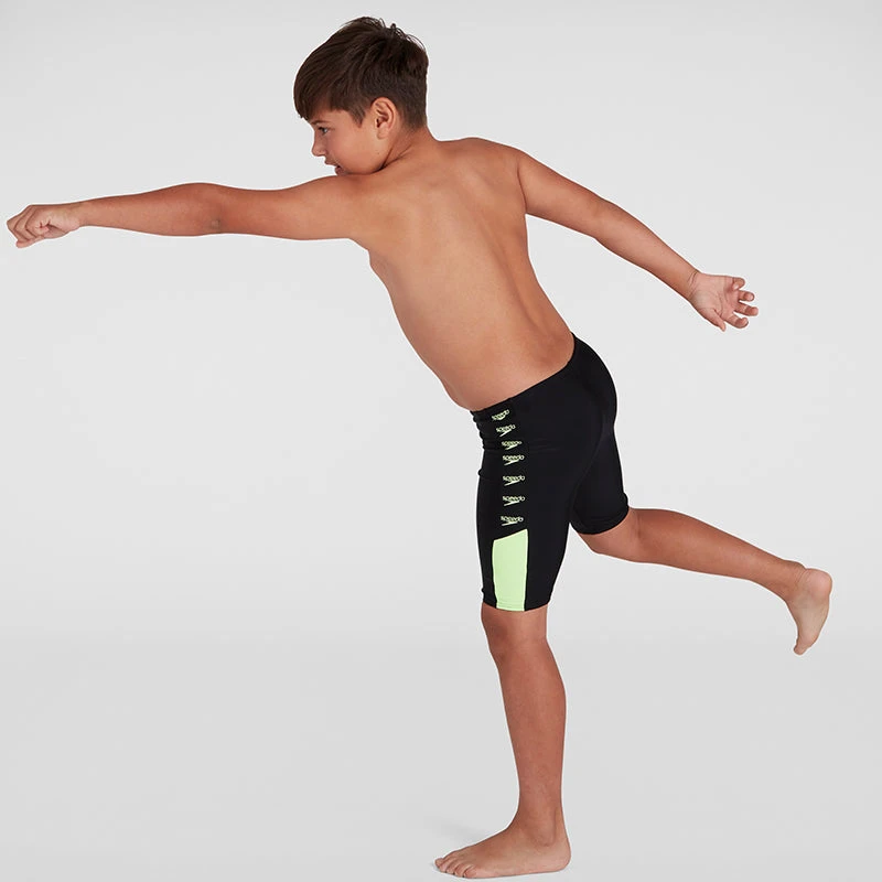 Speedo - Boy's Boom Logo Splice Jammer - Black/ZestGreen 7 Speedo - Boy's Boom Logo Splice Jammer - Black/ZestGreen - Image 5