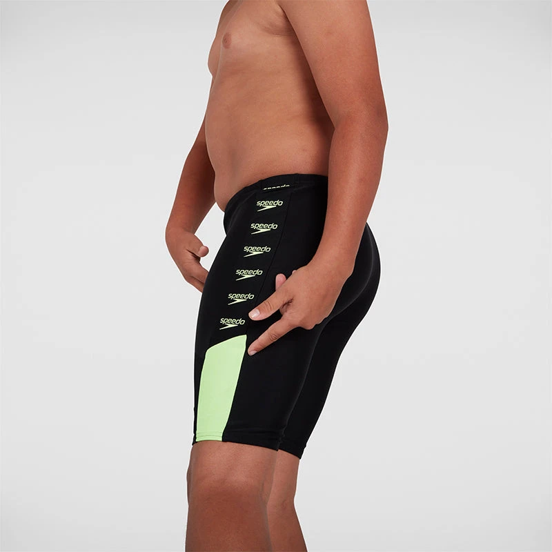 Speedo - Boy's Boom Logo Splice Jammer - Black/ZestGreen 8 Speedo - Boy's Boom Logo Splice Jammer - Black/ZestGreen - Image 6