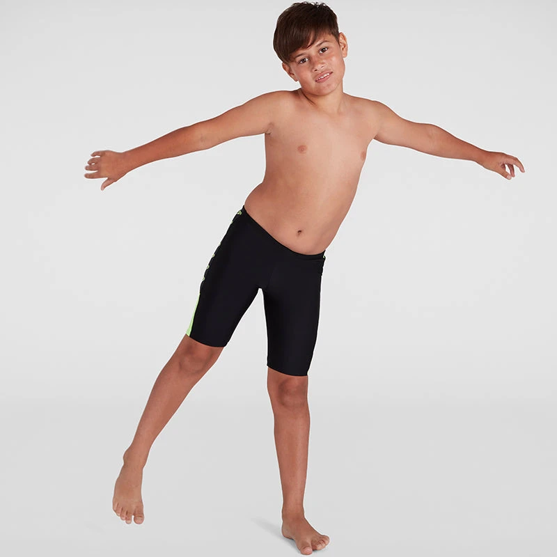Speedo - Boy's Boom Logo Splice Jammer - Black/ZestGreen 9 Speedo - Boy's Boom Logo Splice Jammer - Black/ZestGreen - Image 7