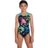 Speedo - Girls Digital Placement Splashback Swimsuit - Black/Green -Funky Trunks Store speedo girls digital placement splashback swimsuit black green 1