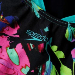 Speedo - Girls Digital Placement Splashback Swimsuit - Black/Green -Funky Trunks Store speedo girls digital placement splashback swimsuit black green 10