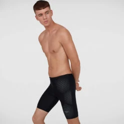 Speedo - Hexagonal Tech Placement Jammer - Black/Grey -Funky Trunks Store speedo hexagonal tech placement jammer black grey 6