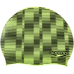 Speedo - Junior Slogan Silicone Cap - Yellow/Black