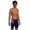 Speedo - Mens Allover Digital V-Cut Jammer - Black/Red -Funky Trunks Store speedo mens allover digital v cut jammer black red 1