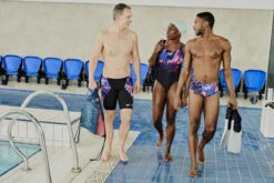 Speedo - Mens Allover Digital V-Cut Jammer - Black/Red -Funky Trunks Store speedo mens allover digital v cut jammer black red 10